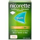 Nicotette Fruitfusion 2mg Gum Nicotine 105