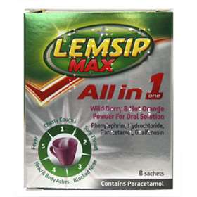 Lemsip Max All in 1 Wild Berry & Hot Orange Sachets 8