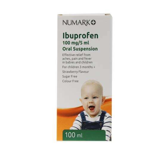 Numark 100mg/5ml Ibuprofen Suspension 100ml - Strawberry