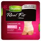 Depend Real Fit Underwear for Women Medium 8 Pants