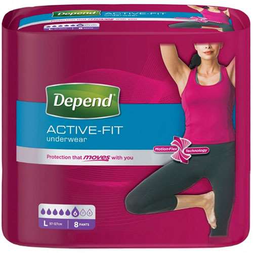 Depend ActiveFit Underwear for Women Large 8 Pants ExpressChemist.co