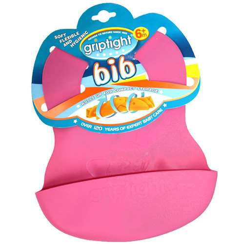 Griptight Feeding Bib Pink 6+ Months