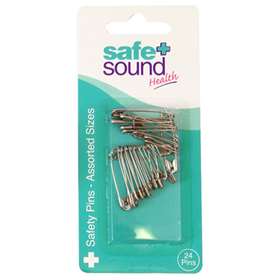 Safe + Sound Safety Pins - Assorted Sizes 24 Pack.