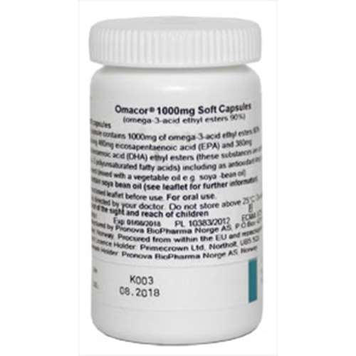 Omacor Omega-3 Acid Ethyl Esters 1000mg Soft Capsules (28)