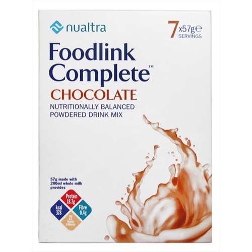 Nualtra Foodlink Complete Chocolate Powdered Drink Mix 7 Servings
