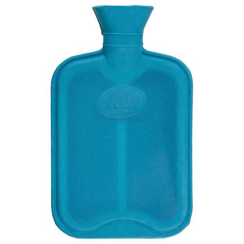 Hot Water Bottle Double Ribbed Blue