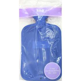 Hot Water Bottle Ribbed Blue