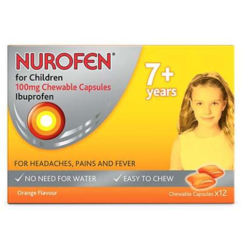 Nurofen For Children Orange Flavoured Chewable Capsules 12