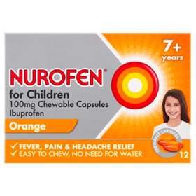 Nurofen For Children Orange Flavoured Chewable Capsules 12