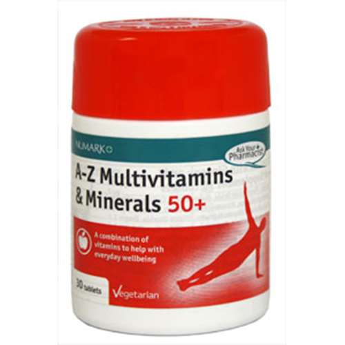 Numark A-Z Multivitamins & Minerals 50+ - 30 Tablets.