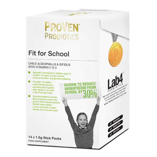 ProVen Probiotics Fit For School Child Acidophilus & Bifidus With Vitamin C & D - 14 x 1.5g Stick Packs.