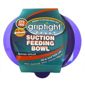 Griptight Suction Feeding Bowl - Purple With Lid