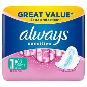 Always Sensitive Normal Ultra Towels with Wings 14