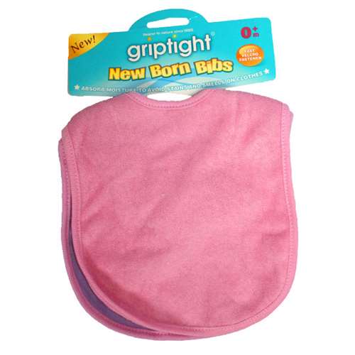 Griptight 2 New Born Bibs Pink/Lilac