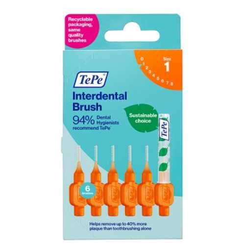 TePe Interdental Brush - Orange - Size 1 - 6pcs