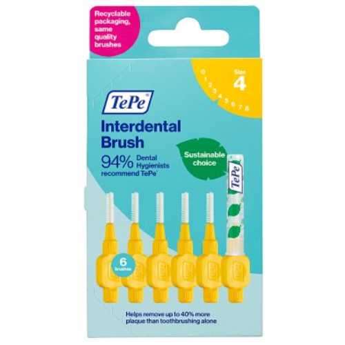 TePe Interdental Brush - Yellow - Size 4 - 6pcs