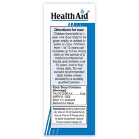 HealthAid Vitamin D3 200iu - 15ml Drops