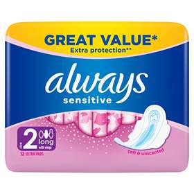 Always Sensitive Towels with Wings Ultra Long 12