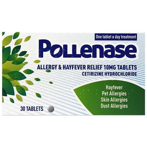 Pollenase Allergy and Hayfever Relief 10mg Tablets 30 Cetirizine Hydrochloride