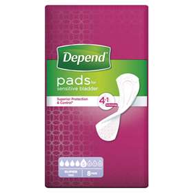 Depend Super Pads - 8 Pads
