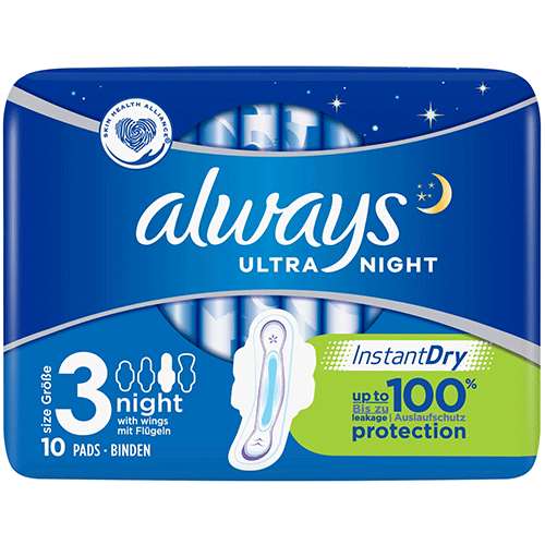 Always Ultra Day and Night Sanitary Towels with Wings 10