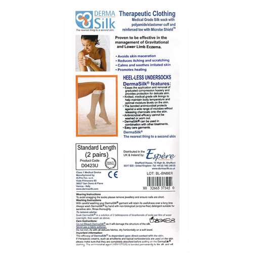 Derma Silk Therapeutic Knee-High Stockings standard length.