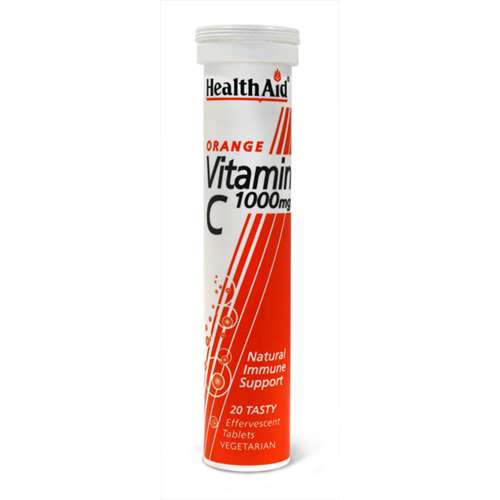 HealthAid Vitamin C 1000mg 20 Effervescent Tablets - Orange Flavour