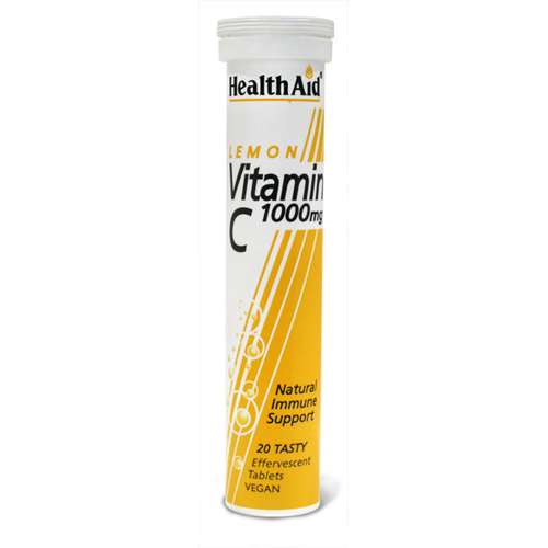 HealthAid Vitamin C 1000mg 20 Effervescent Tablets - Lemon Flavour