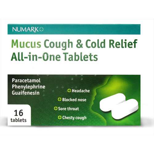 Numark Mucus Cough & Cold Relief All-in-One Tablets 16