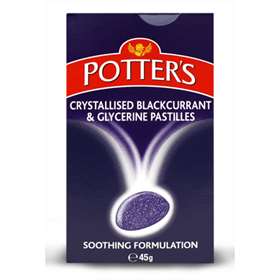Potter's Crystallised Blackcurrant & Glycerin Pastilles 45g