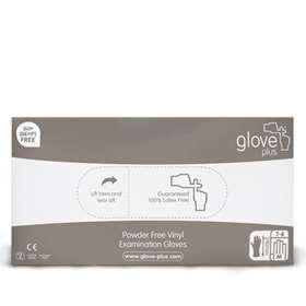 Gloves Plus Powder Free Vinyl Examination Gloves x 100 Medium