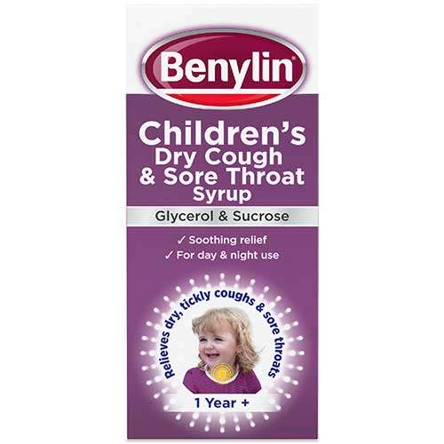 Click to view product details and reviews for Benylin Childrens Dry Cough And Sore Throat Syrup Glycerol And Sucrose 125ml.