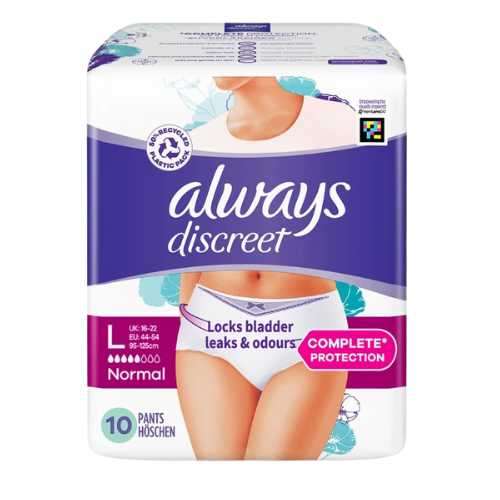 Always Discreet Incontinence Pants Normal Large 10