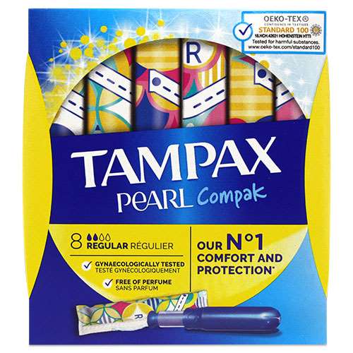 Tampax Compak Pearl Tampons Regular 8