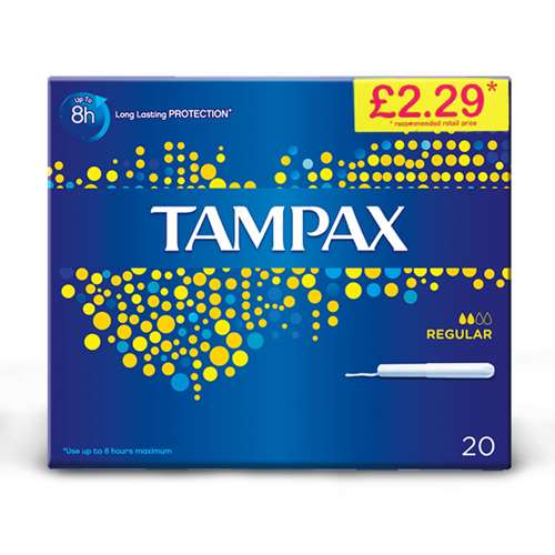 Tampax Cardboard Applicator Regular Tampons 20