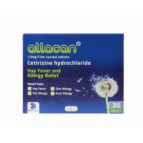Allacan Cetirizine Hydrochloride 10mg 30 Tablets