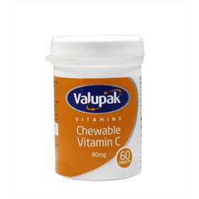 Valupak Chewable Vitamin C 80mg 60 Tablets