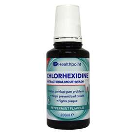 Healthpoint Chlorhexidine Antibacterial Peppermint Mouthwash with Fluoride 200ml