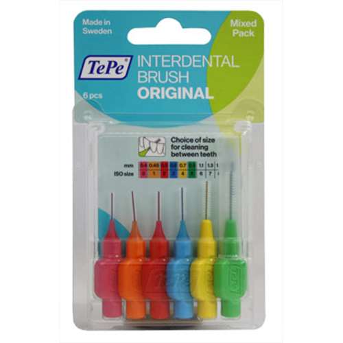 TePe Interdental Brush Original Mixed Pack 6 Pieces