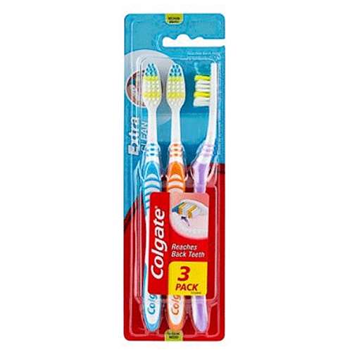 Colgate Extra Clean Toothbrushes 3 Pack
