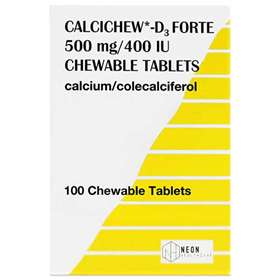 Calcichew D3 Forte 500mg/400iu Chewable Tablets 100