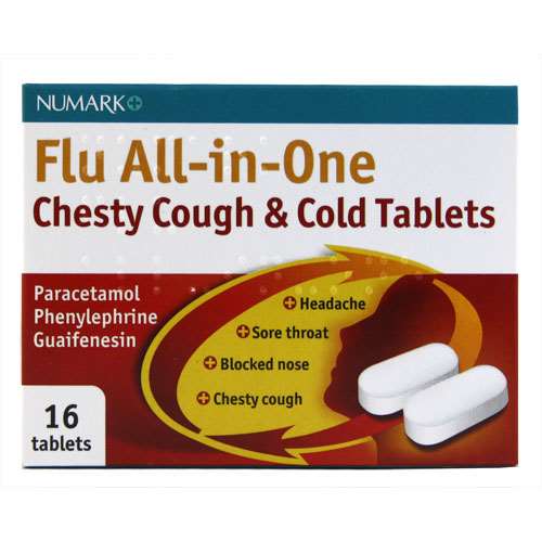 Numark Flu AllinOne Chesty Cough & Cold Tablets 16 ExpressChemist.co.uk Buy Online