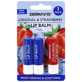 DermaV10 Lip Balm Original and Strawberry
