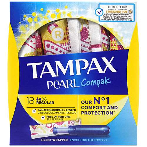 Tampax Compak Pearl Regular Tampons 18/16