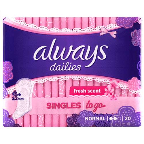 Always Dailies Singles To Go Panty Liners - Fresh Scent 20