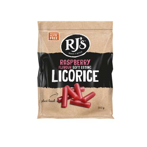 RJs Natural Raspberry Licorice 300g