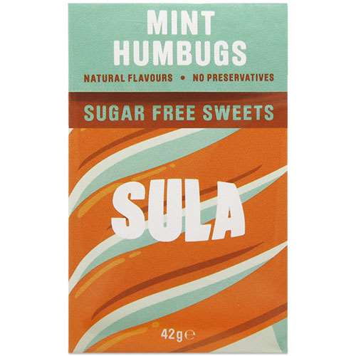 Click to view product details and reviews for Sula Mint Humbugs Sweets 42g.