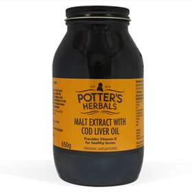 Potters Herbals Malt Extract with Cod Liver Oil 650g