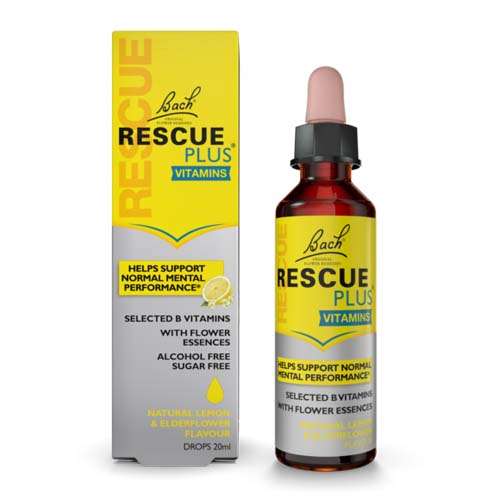 Bach Rescue Plus Vitamins Lemon & Elderflower Drops 20ml