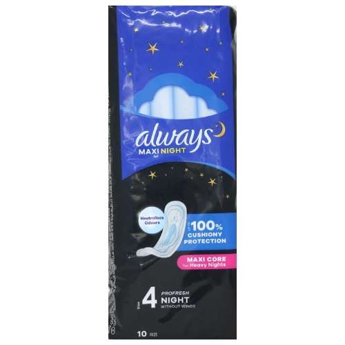 Always Maxi Night Sanitary Towels 10